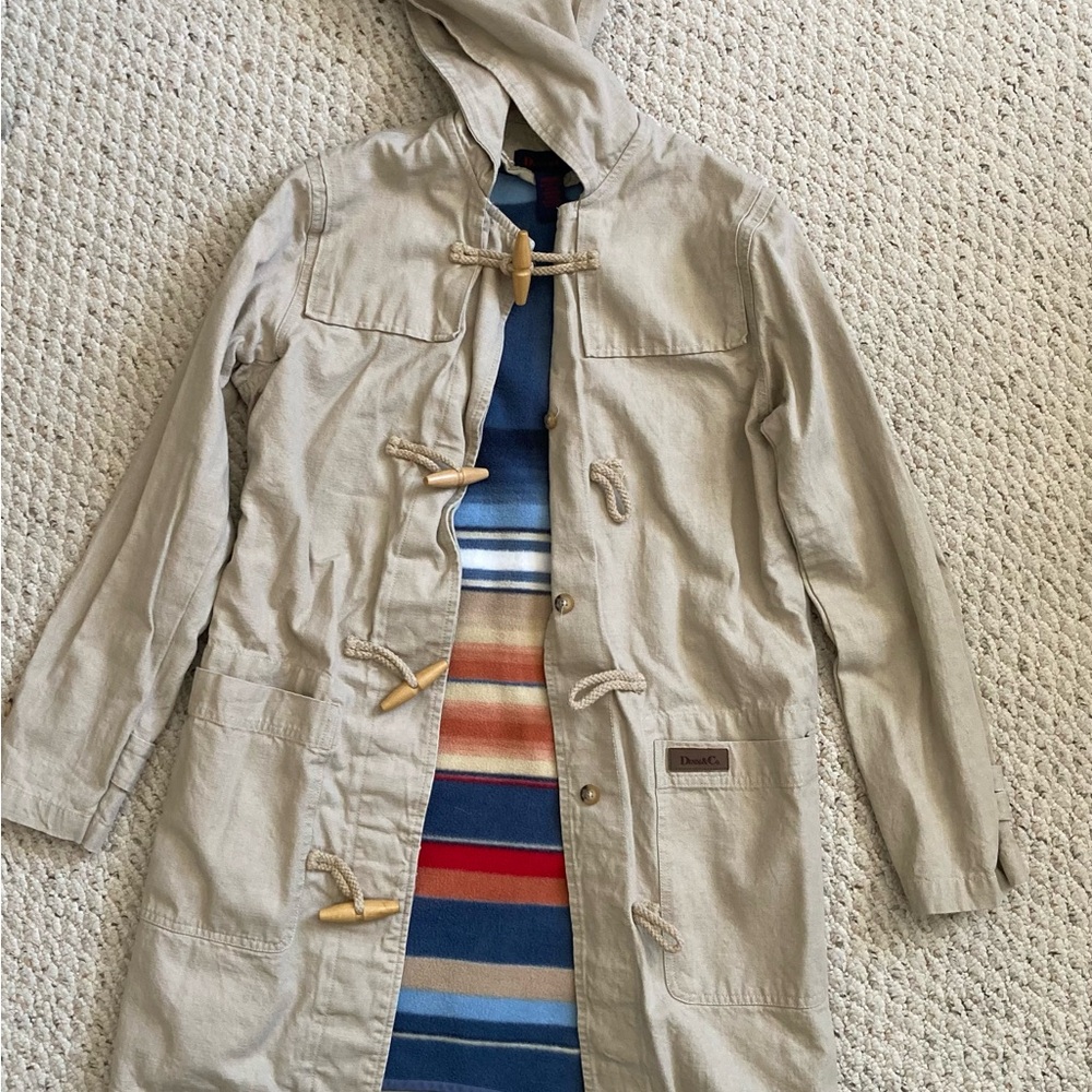 VINTAGE 90’s chore coat with toggles and a fleece liner.